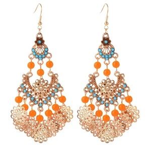 Vintage Boho Beads Tassel Drop Dangle Earrings